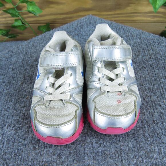 Nike Unisex Sneaker Sz T 6 Medium Silver Synthetic Hook & Loop - Picture 2 of 5